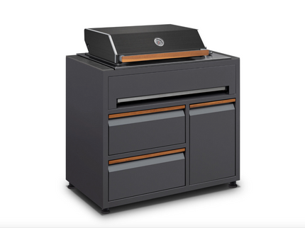 Grillmodul CORNER / LINEA – 4-flammiger Gasgrill mit Stauraum