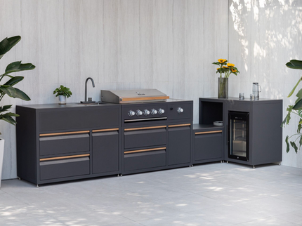 Grillstand CORNER / LINEA – Outdoor-Standmodul für Kamado-Grill mit Schublade