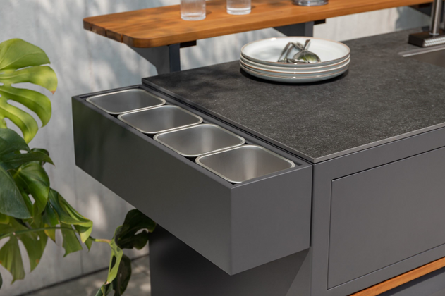 Module de plantation CORNER/LINEA – 4 bacs à plantes pour montage latéral sur cuisines extérieures