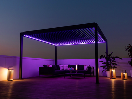 Lanterne solaire LED GATE – lampe d'extérieur en teck et aluminium
