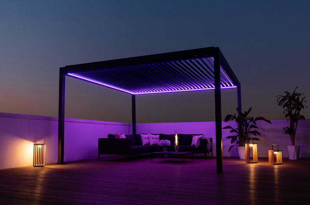 Lanterne solaire LED GATE – lampe d'extérieur en teck et aluminium