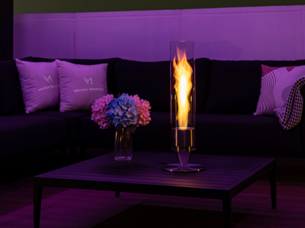 Tischfeuer TWILIGHT - Edelstahl Bioethanol-Tischkamin mit Tornado-Flamme