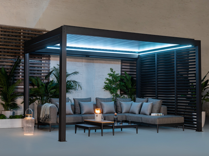 Pergola PLUS - Aluminum pergola with LED lights and double slats