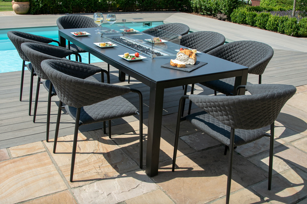 Table à feu LAVITA – avec vitre en céramique et foyer