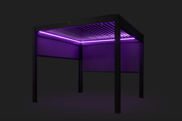 Pergola Seitenjalousie manuell – Sicht- & Sonnenschutz
