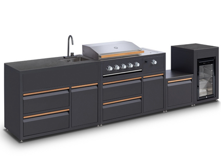 Grillstand CORNER / LINEA – Outdoor-Standmodul für Kamado-Grill mit Schublade