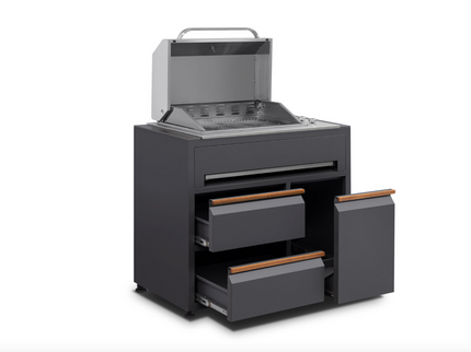 Grillmodul CORNER / LINEA – 4-flammiger Gasgrill mit Stauraum